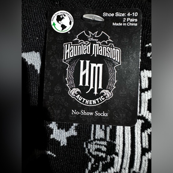 NEW 2 Pair Disney Haunted Mansion No Show Socks 4-10 Disneyland Parks Authentic - Picture 3 of 4